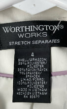 Load image into Gallery viewer, Worthington Womens Beige Long Sleeve Notch Collar Two-Button Blazer Size 4