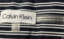 Load image into Gallery viewer, Calvin Klein Womens Black White Striped Short Sleeve Button-Up Shirt Size XL