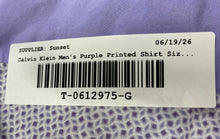 Load image into Gallery viewer, Calvin Klein Mens Purple Printed Short Sleeve Slim-Fit Button-Up Shirt Size XL