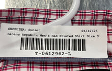 Load image into Gallery viewer, Banana Republic Mens Red Printed Long Sleeve Button-Up Shirt Size Small