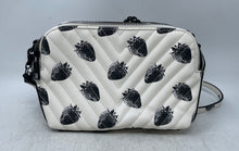 Load image into Gallery viewer, Aldo Womens White Black Strawberry Print Leather Adjustable Strap Crossbody Bag