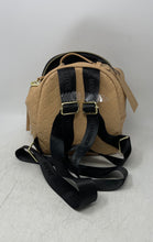 Load image into Gallery viewer, Steve Madden Womens Light Brown Monogram Embossed Faux Leather Mini Backpack