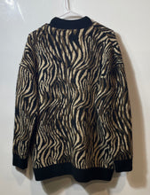 Load image into Gallery viewer, Zara Womens Beige Black Animal Print Long Sleeve Cardigan Sweater Size Medium