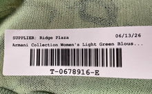 Load image into Gallery viewer, Armani Collezioni Womens Light Green Short Sleeve Boat Neck Blouse Top Size 6
