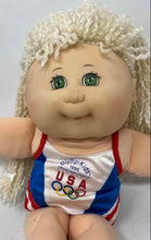 Load image into Gallery viewer, Vintage Mattel Olympikids White Blue Red 1996 USA Olympics Plush Yarn Hair Doll