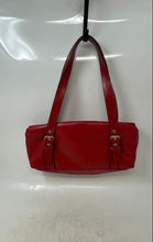 Load image into Gallery viewer, Kenneth Cole Womens Red Leather Double Handle Pockets Zip Top Lined Shoulder Bag