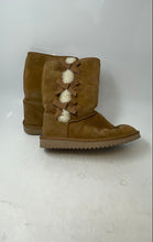 Load image into Gallery viewer, UGG Womens Victoria Tall 1015875 Khaki Suede Bow Mid-Calf Ice Snow Boots Size 9