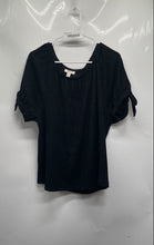 Load image into Gallery viewer, Style & Co Womens Black Crinkle Textured Convertible Tie Sleeve Blouse Top Sz XL
