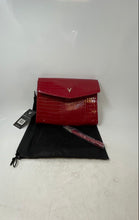 Load image into Gallery viewer, Vanessa Williams Womens Red Crocodile-Embossed Leather Clutch Purse With Tags