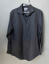 Load image into Gallery viewer, Calvin Klein Mens Gray Cotton Slim Fit Non-Iron Long Sleeve Dress Shirt Sz 15.5