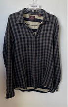 Load image into Gallery viewer, Scotch & Soda Mens Black Gray Plaid Long Sleeve Collared Button-Up Shirt Size XL
