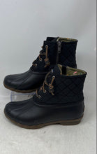 Load image into Gallery viewer, Sperry Womens Saltwater Black Lace-Up Waterproof Ankle Duck Boots Size 7