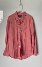 Load image into Gallery viewer, Ralph Lauren Womens Orange White Striped Custom Fit Dress Shirt Size 16 1/2