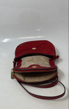 Load image into Gallery viewer, Michael Kors Womens Red Outer Pocket Adjustable Strap Medium Crossbody Purse