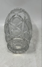 Load image into Gallery viewer, Bohemian Clear Crystal Cut Etched Art Glass Frosted Decorative Vase Collectible