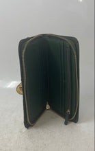 Load image into Gallery viewer, Michael Kors Womens Hamilton Green Saffiano Leather Padlock Zip-Around Wallet