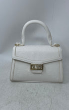 Load image into Gallery viewer, Guess Womens White Signature Print Inner Pocket Chain Strap Top-Handle Handbag