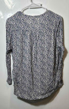 Load image into Gallery viewer, H&M Womens White Blue Floral Long Sleeve V-Neck Casual Blouse Top Size Large