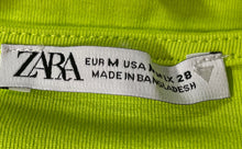 Load image into Gallery viewer, Zara Womens Green Twist Front Long Sleeve Pullover Cropped Blouse Top Size M