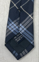 Load image into Gallery viewer, Alby Mens Blue Plaid Silk Adjustable Formal Pointed Tie One Size