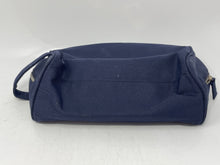 Load image into Gallery viewer, Prada Parfums Womens Blue Zippered Travel Pouch Cosmetic Toiletry Case Stained