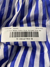 Load image into Gallery viewer, J.Crew Womens Blue White Striped Short Sleeve Ruffle Fit & Flare Dress Size XXS