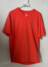 Load image into Gallery viewer, Psycho Bunny Mens Orange Cotton V-Neck Short Sleeve Pullover T-Shirt Size 6