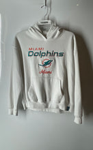 Load image into Gallery viewer, NFL Mens White Miami Dolphins Pullover Hoodie Size L Missing Drawstring