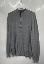 Load image into Gallery viewer, Tasso Elba Mens Gray Mock Neck Long Sleeve 1/4 Zip Textured Knit Sweater Size L