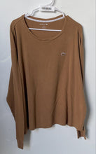 Load image into Gallery viewer, Lacoste Mens Brown Waffle Knit Thermal Long Sleeve Lounge Sleepshirt Size XXL