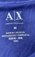 Load image into Gallery viewer, Armani Exchange Mens Blue Cotton V-Neck Short Sleeve Pullover T-Shirt Size M