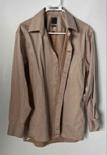 Load image into Gallery viewer, Calvin Klein Mens Light Brown Collared Regular Fit Non-Iron Dress Shirt Sz 15.5