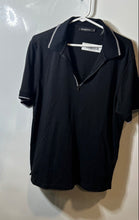 Load image into Gallery viewer, Bugatchi Mens Black Pima Cotton Short Sleeve Regular Fit Polo Shirt Size M