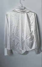 Load image into Gallery viewer, Fashion Nova Womens White Long Sleeve Draped Cowl Neck Blouse Top Size L