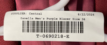 Load image into Gallery viewer, Zanella Mens Purple Wool Long Sleeve Notch Lapel Two-Button Blazer Size 36