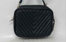 Load image into Gallery viewer, Victoria's Secret Womens V-Quilt Black Leather Adjustable Strap Crossbody Bag