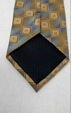 Load image into Gallery viewer, Vizantina Mens Brown Blue Geometric Print Adjustable Formal Pointed Tie