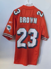 Load image into Gallery viewer, Reebok Mens Orange Miami Dolphins Ronnie Brown #23 Football NFL Jersey Size M