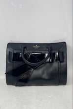 Load image into Gallery viewer, Kate Spade Womens Bow Valley Helena Black Pebbled Leather Patent Satchel Bag