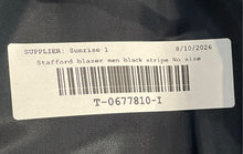 Load image into Gallery viewer, Stafford Executive Mens Black Pinstripe Long Sleeve One-Button Blazer No Size