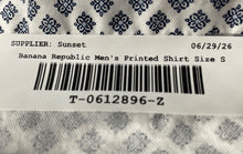 Load image into Gallery viewer, Banana Republic Mens White Floral Print Short Sleeve Button-Up Shirt Size S
