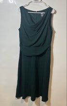 Load image into Gallery viewer, DKNY Womens Green Sleeveless Draped Cowl Neck Back Zip Shift Dress Size 10