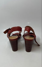 Load image into Gallery viewer, Avellini Womens Dark Red Beige Leather Adjustable Strap Strappy Sandals Sz EU 39