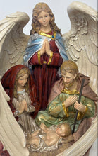 Load image into Gallery viewer, Ceramic Holy Family With Angel Religious Figure Statue w/ String Light No Tested