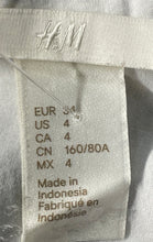 Load image into Gallery viewer, H&M Womens White Cotton Long Sleeve Collared Button-Up Shirt Size 4