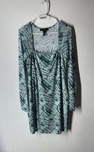 Load image into Gallery viewer, Forever 21 Womens Green White Tie Dye Long Sleeve Pullover Mini Dress Size 0X