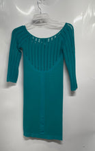 Load image into Gallery viewer, Bebe Womens Aqua Blue 3/4 Sleeve Knitted Short Bodycon Dress Size Small