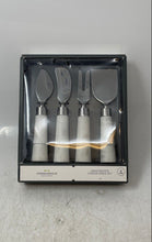 Load image into Gallery viewer, Threshold Stainless Steel & White Marble Manchester Cheese 4 Pcs Knife Set w/Box