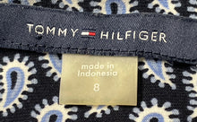 Load image into Gallery viewer, Tommy Hilfiger Womens Blue White Paisley 3/4 Sleeve Back Zip Sheath Dress Size 8