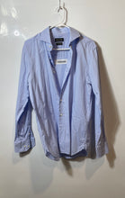 Load image into Gallery viewer, Massimo Dutti Mens Blue Cotton Spread Collar Long Sleeve Dress Shirt Size 16
